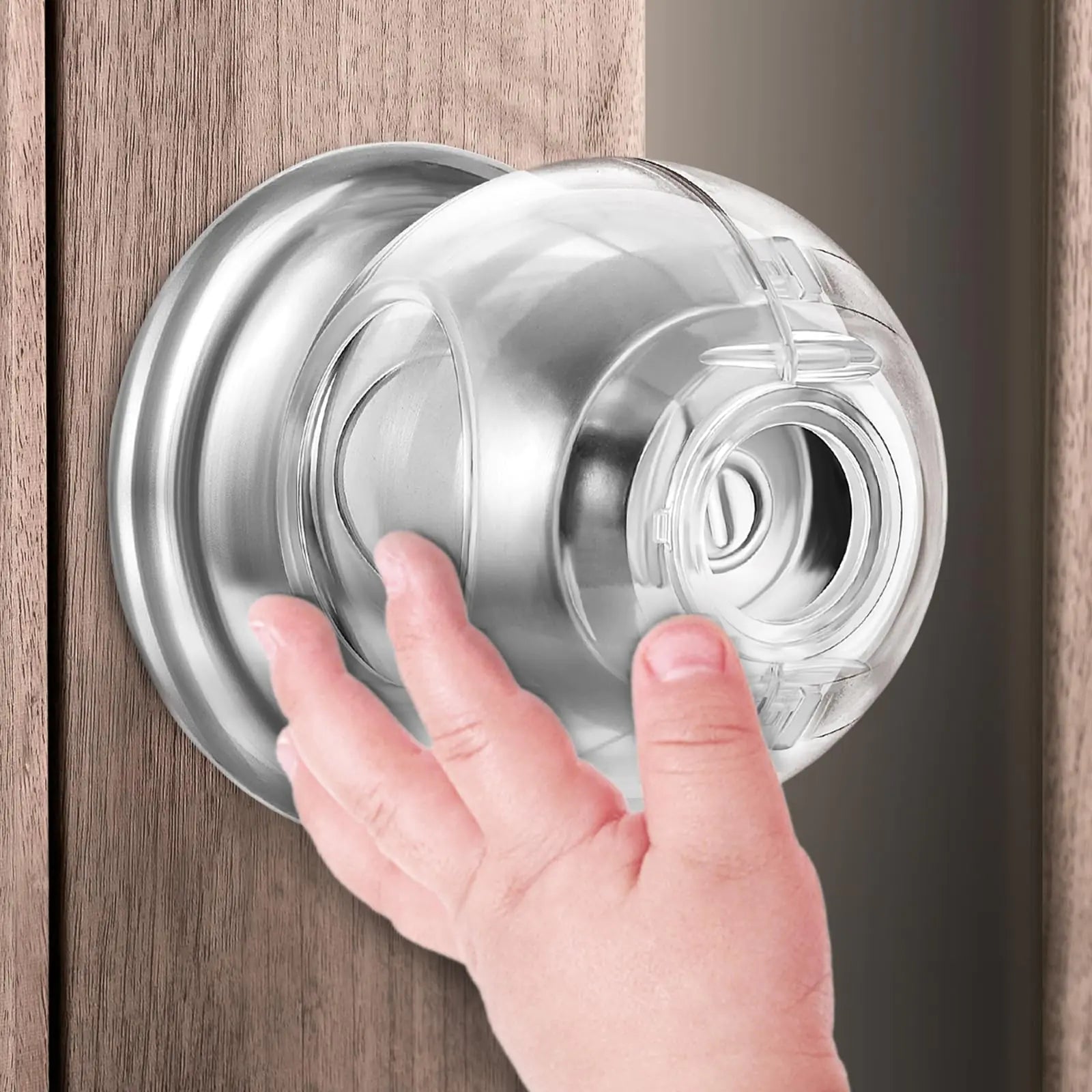 Clear Child Proof Door Knob Covers Prevent Children from Opening Doors Baby Proof Door Knob Covers Fit More Colors Spherical Door Knob Toddler Door Knob Cover (4 Pack) Door Knob Safety Cover for Kids