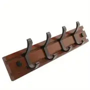 Wood and Plastic Wall Coat Hook with Shelf (1pc)