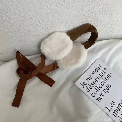 Korean Plush Lace-Up Soft Earmuffs for Girls