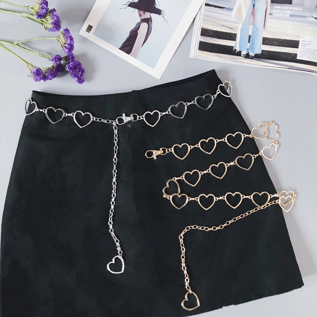 Metal Heart Shaped Waist Chain for Women - Stylish Decor