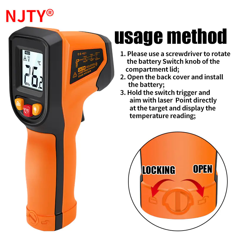 Digital Infrared Thermometer -50~600℃ Pyrometer Gun