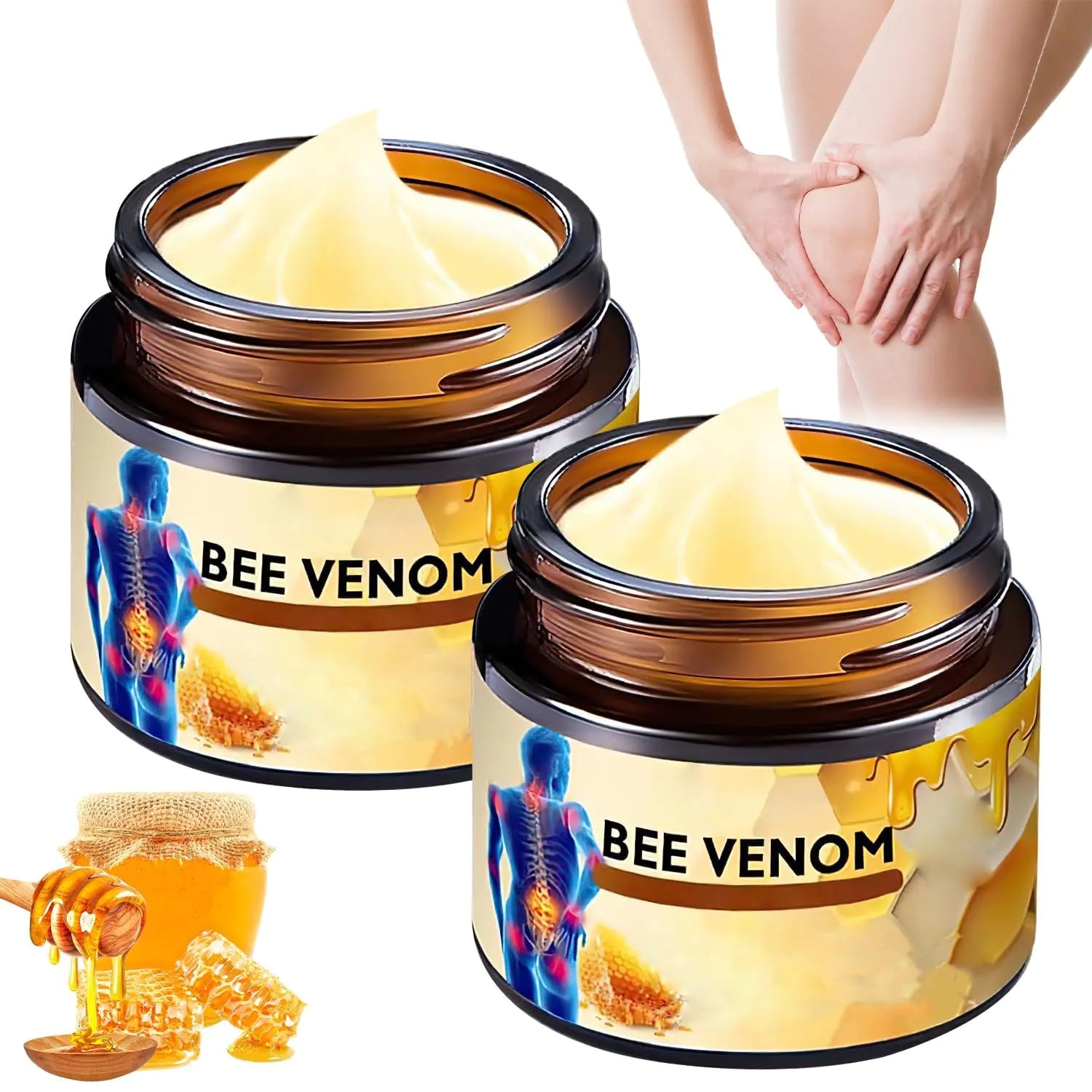 2PCS Bee Venom CreamBee Venom Advanced Joint and Bone Cream Bee Venom Joint Cream Advanced Professional New Bee Venom Professional Cream for Back Neck Hands Knee