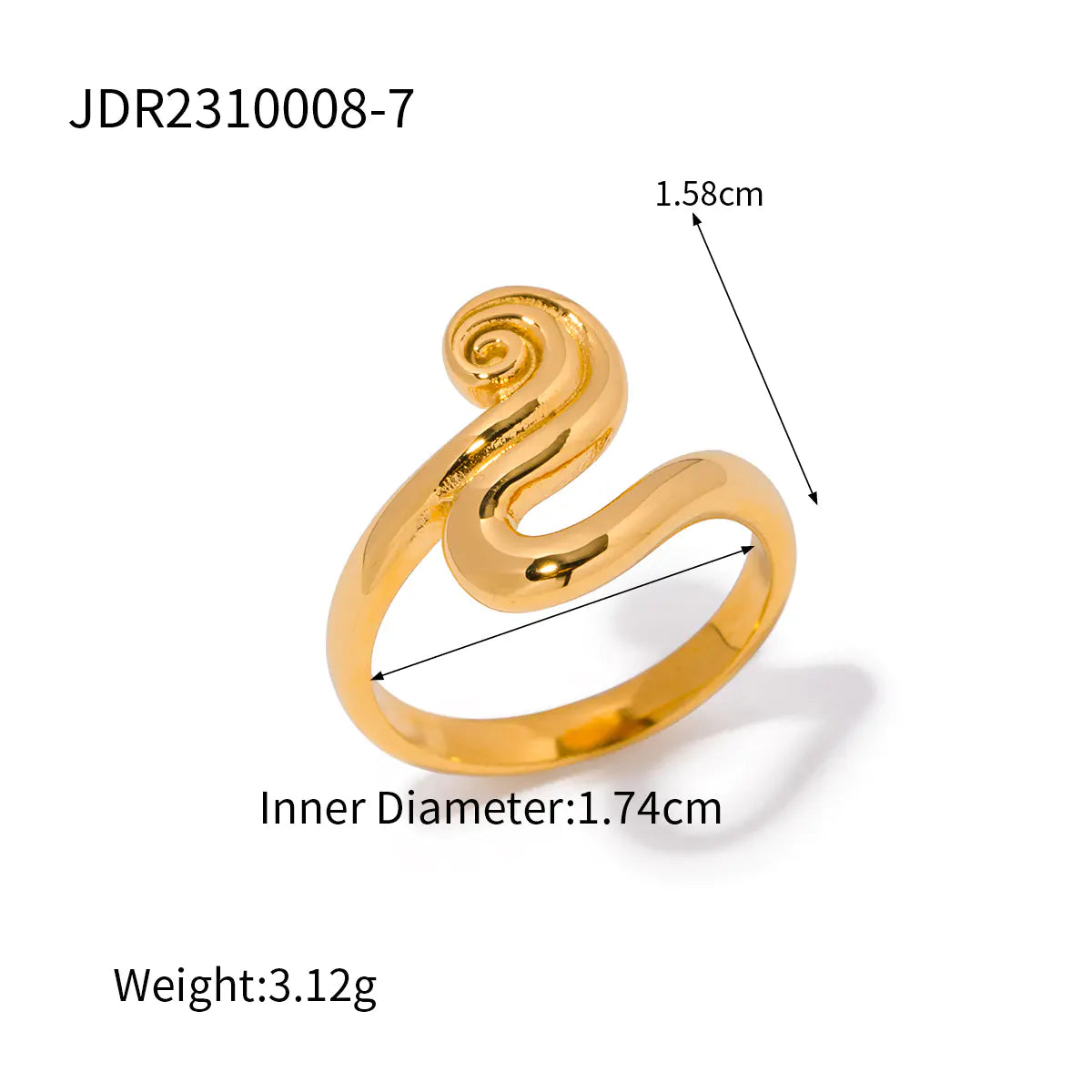 18K Gold Stainless Steel Colorful Diamond Ring
