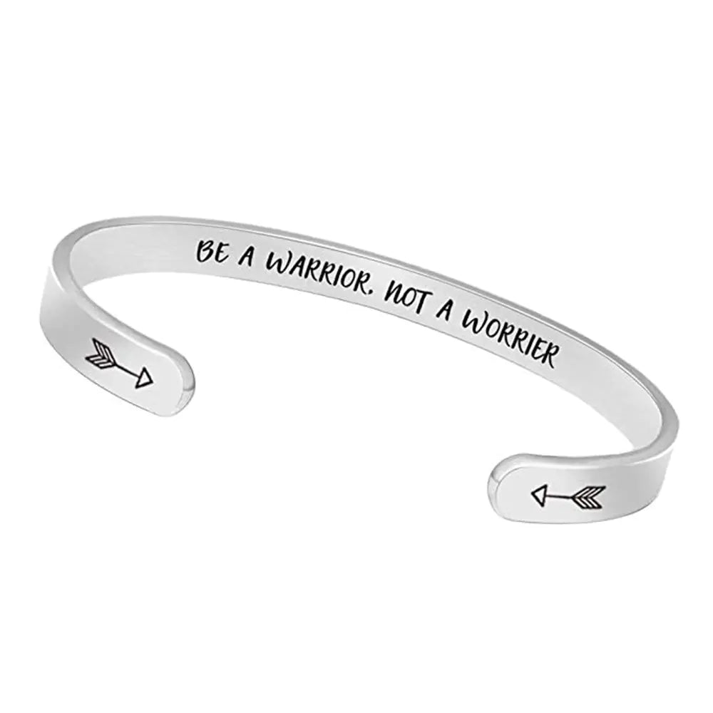 Inspirational C-Shaped Stainless Steel Bracelet