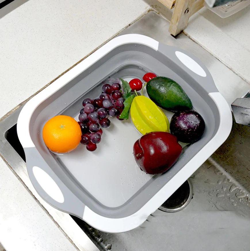 Multifunctional Folding Cutting Board and Collapsible Sink