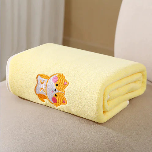 Small Animal Bath Towel with Embroidery 27.5"x55.1"