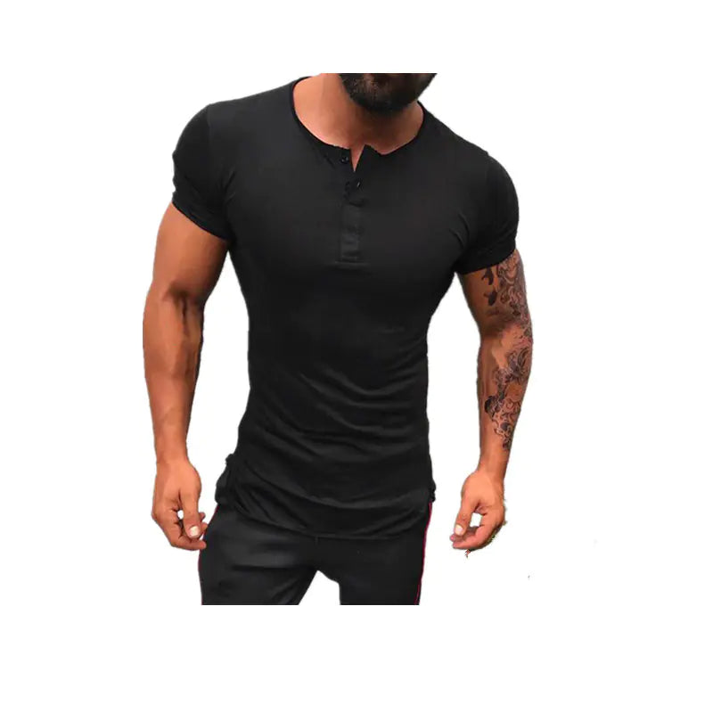 Men's Solid Color Short Sleeve Shirt