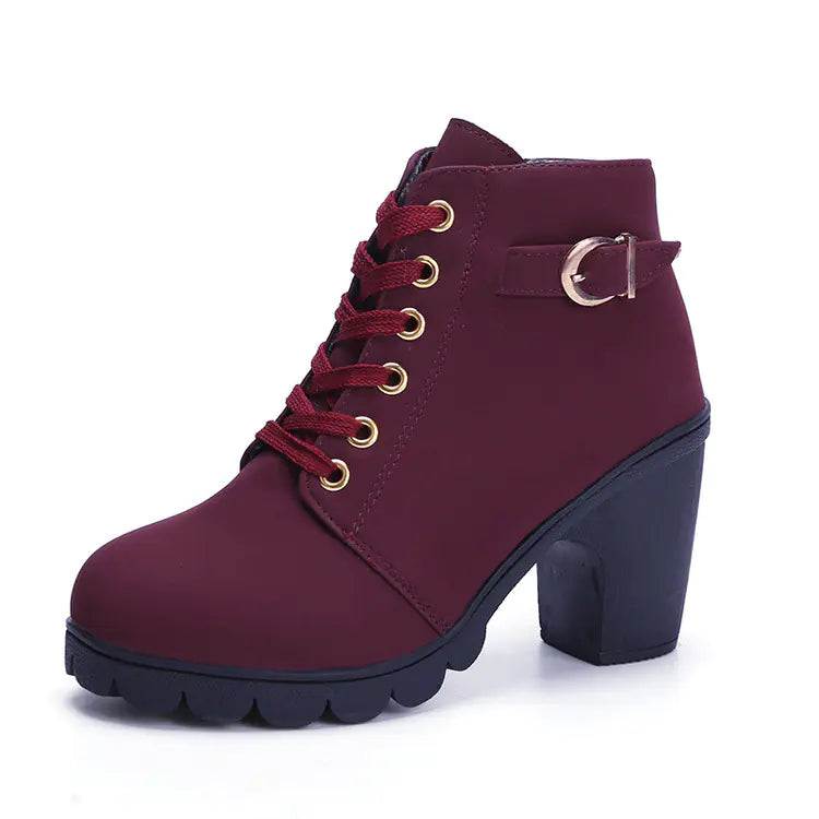 Vintage Martin Boots - Chunky Heeled Suede Ankle Boots