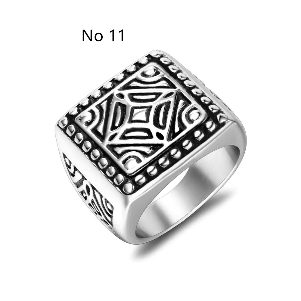 Personalized Trendy Square Ring for Men
