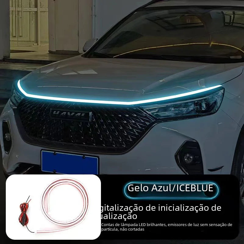 Car Start Scan LED Daytime Running Lights with Hood Decor