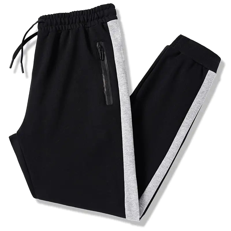 Solid Color Cotton Sweatpants with Drawstring
