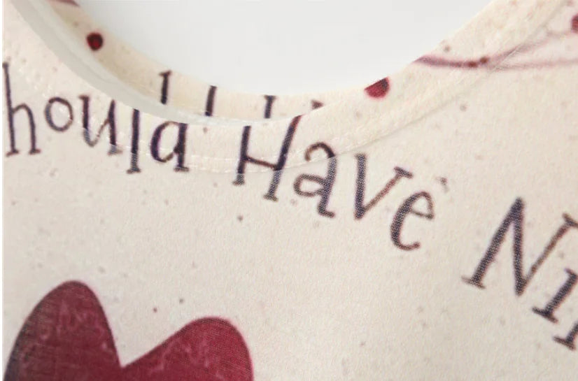 Cat Print Round Neck Short Sleeve T-Shirt