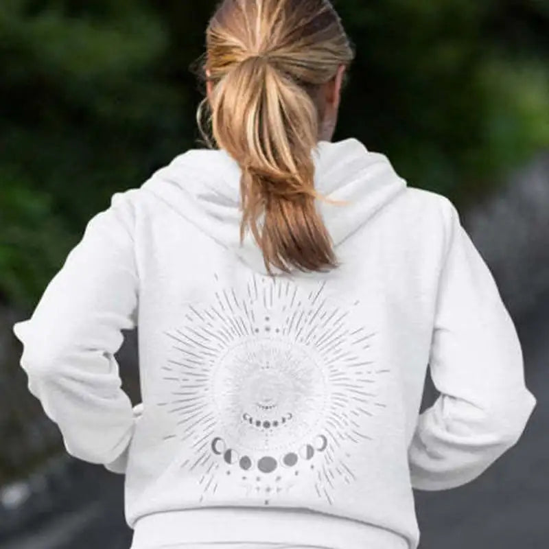 Casual Long Sleeve Hooded Sweater with Letter Print