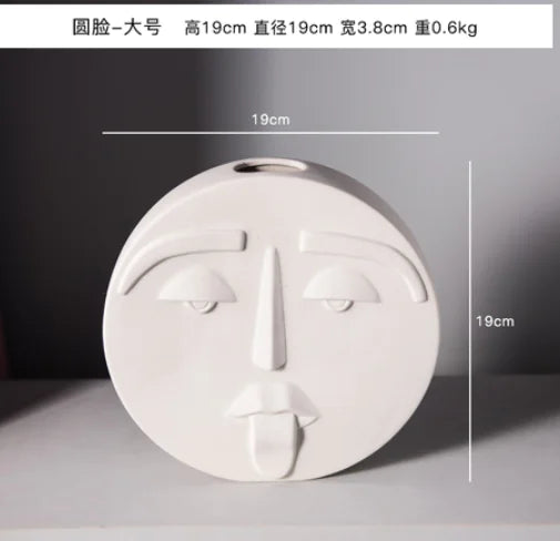 Modern Nordic Face Vase - Creative Ceramic Home Decor