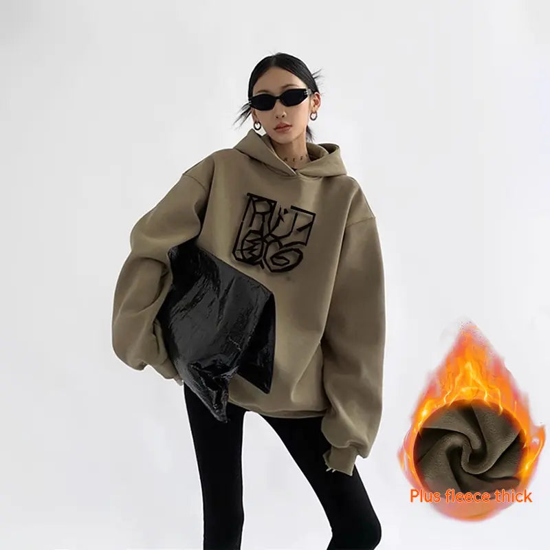 Thick Velvet Hoodie for Women