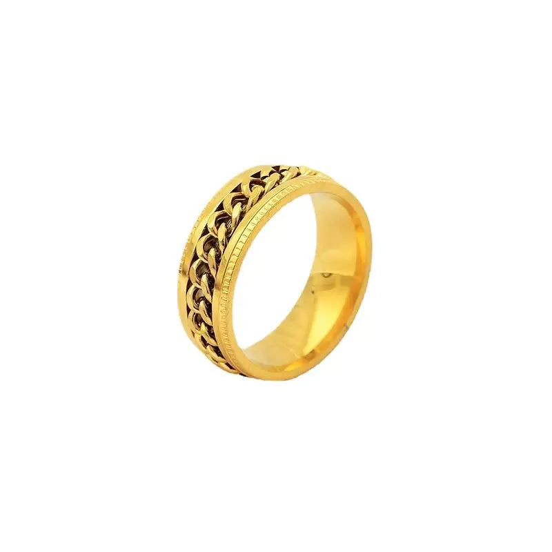 Men's Colorfast Stainless Steel Spinning Ring