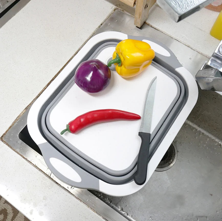 Multifunctional Folding Cutting Board and Collapsible Sink