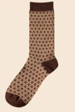 Warm Thick Coffee Color Women's Cotton Tube Socks