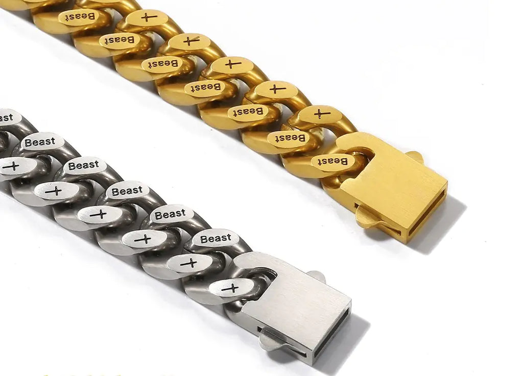 Men's Hip Hop Titanium Steel Engraved Cuban Necklace
