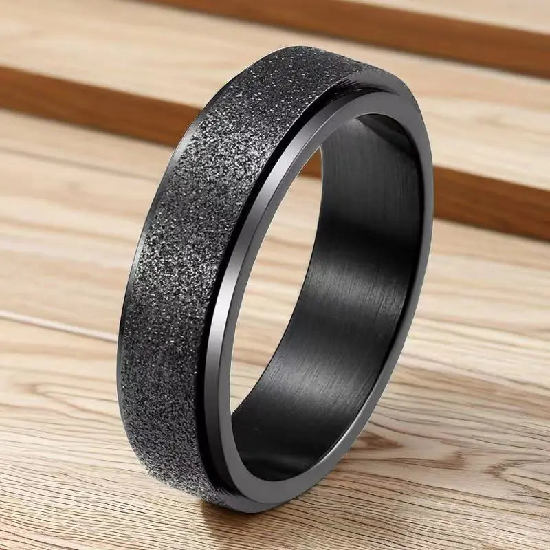 Men's Colorfast Stainless Steel Spinning Ring