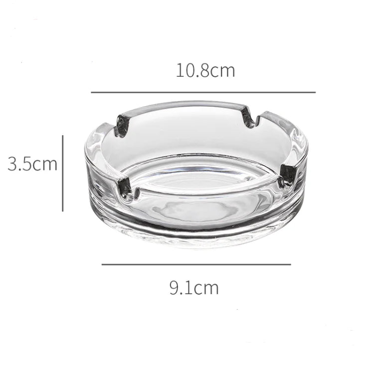 Glass, Classic Round Glass Ashtray for Hotel & Bar