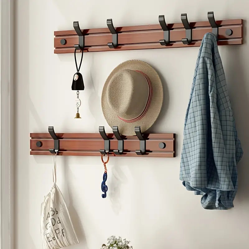Wood and Plastic Wall Coat Hook with Shelf (1pc)