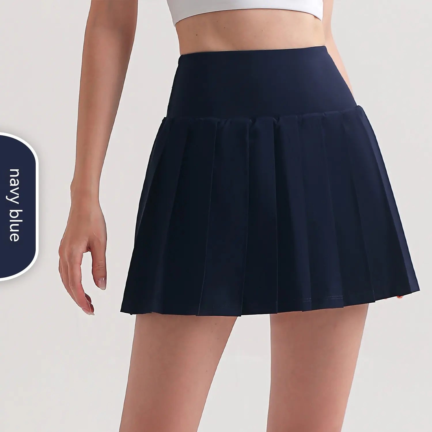 Pleated Anti-Exposure One-Piece Fitness Running Skirt