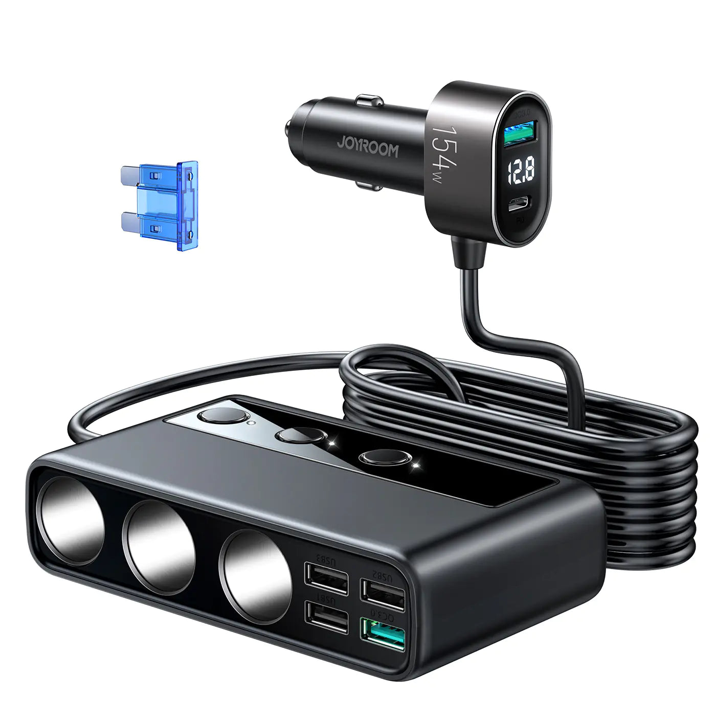 Multi-Port Car Phone Charger with PD & QC Fast Charge