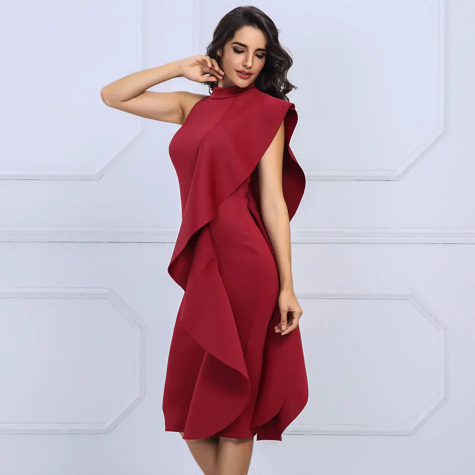 New Women's Sleeveless Ruffled Dress for Nightclubs