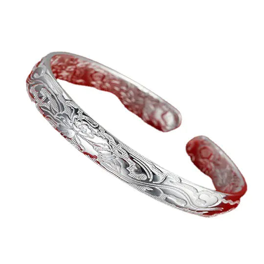 Solid Silver Flower Bracelet with Adjustable Design