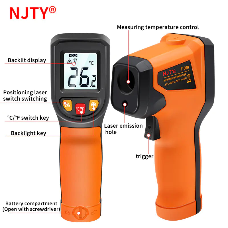 Digital Infrared Thermometer -50~600℃ Pyrometer Gun