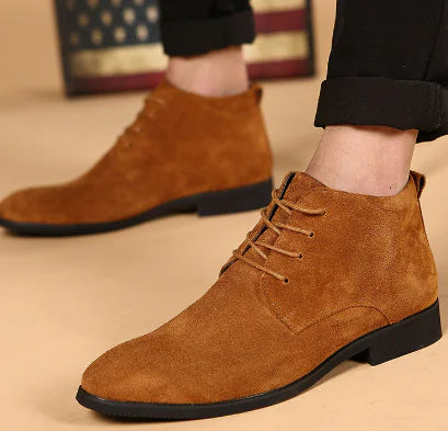 Men's Mid-top Lace-up Casual Pointed Shoes