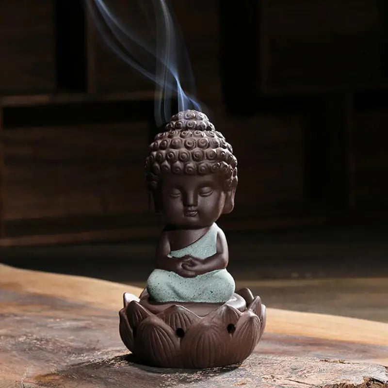 Ceramic Incense Burner with Lotus Tower Design