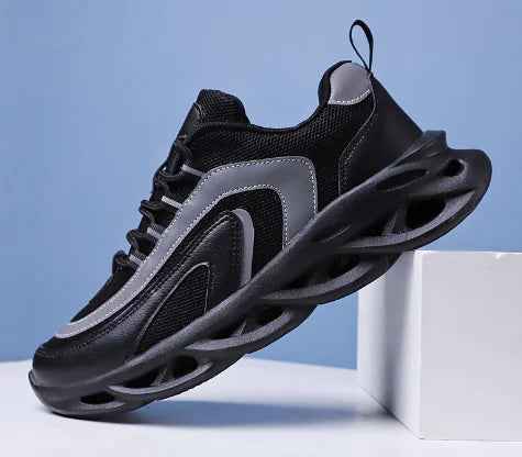 Men's Reflective Running Shoes with Thick Sole Design