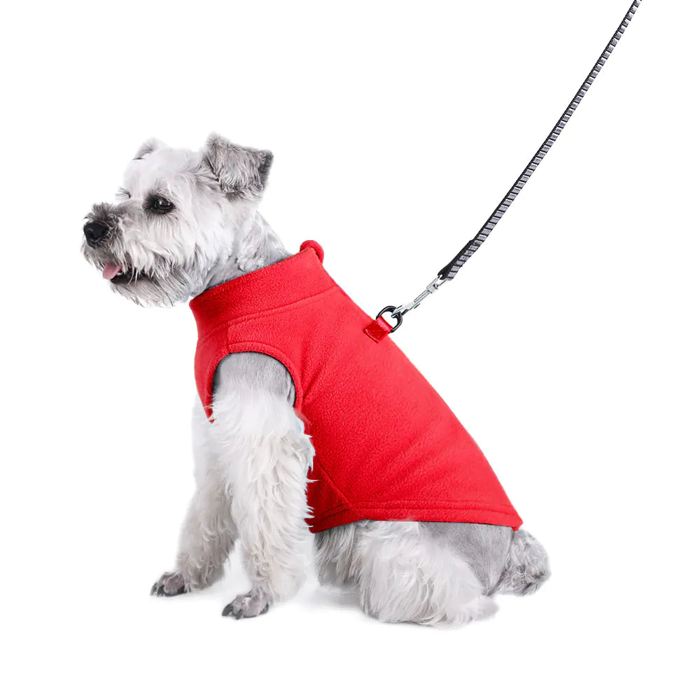 Pet Fleece Zip Vest Sweater for Comfort and Warmth