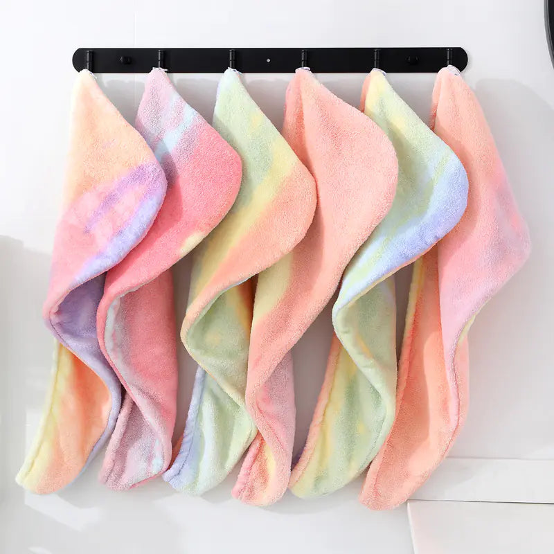 Rainbow Microfiber Bath Towel for Quick Drying Hair