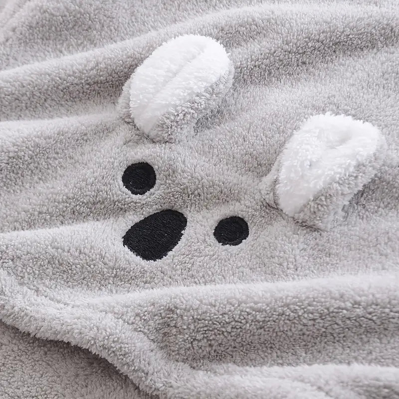 Cartoon Rabbit Ear Dry Hat - Coral Velvet Hair Towel