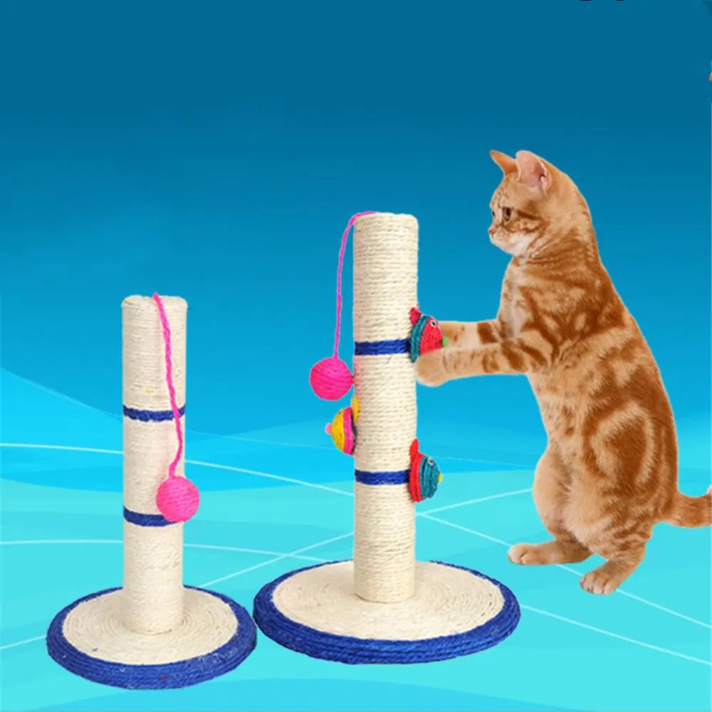 Cat Scratching Post with Round Base and Toy Ball