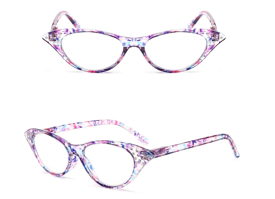 Vintage Cat Eye Diamond Reading Glasses for Women