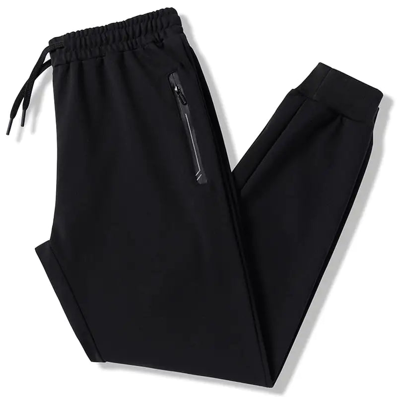 Solid Color Cotton Sweatpants with Drawstring