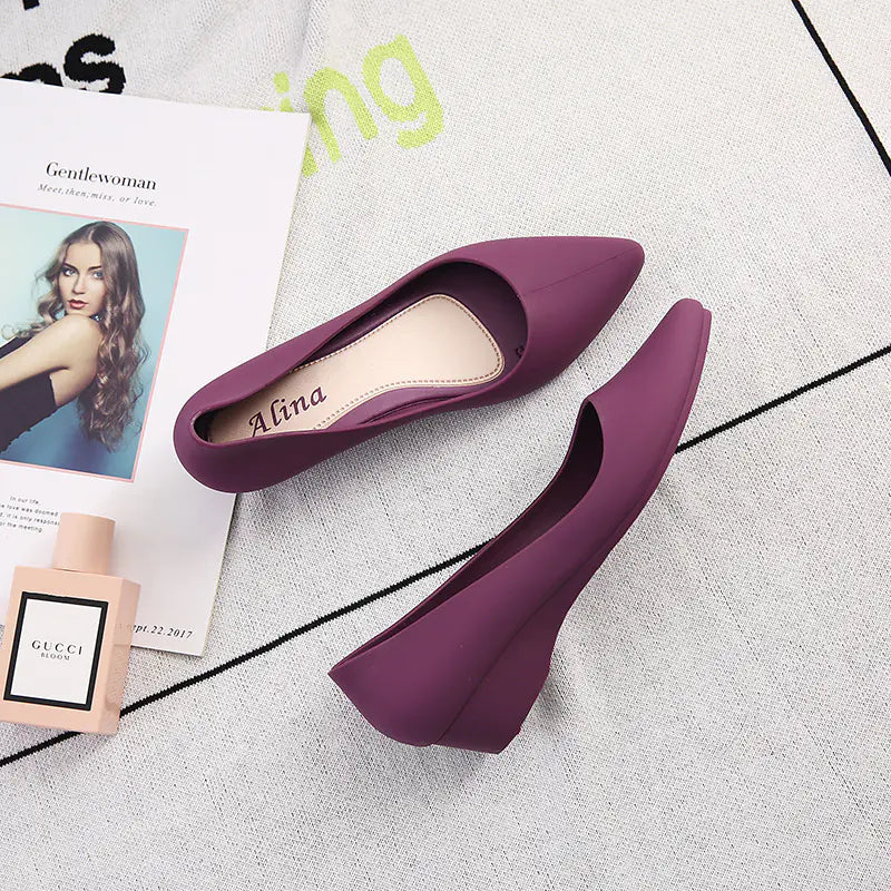 Pointed Toe Wedge Work Shoes with Soft Sole