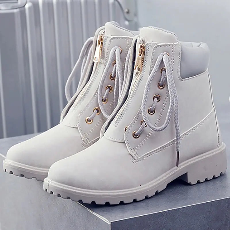 Women's Reversible Lace-Up Ankle Boots for Fall/Winter