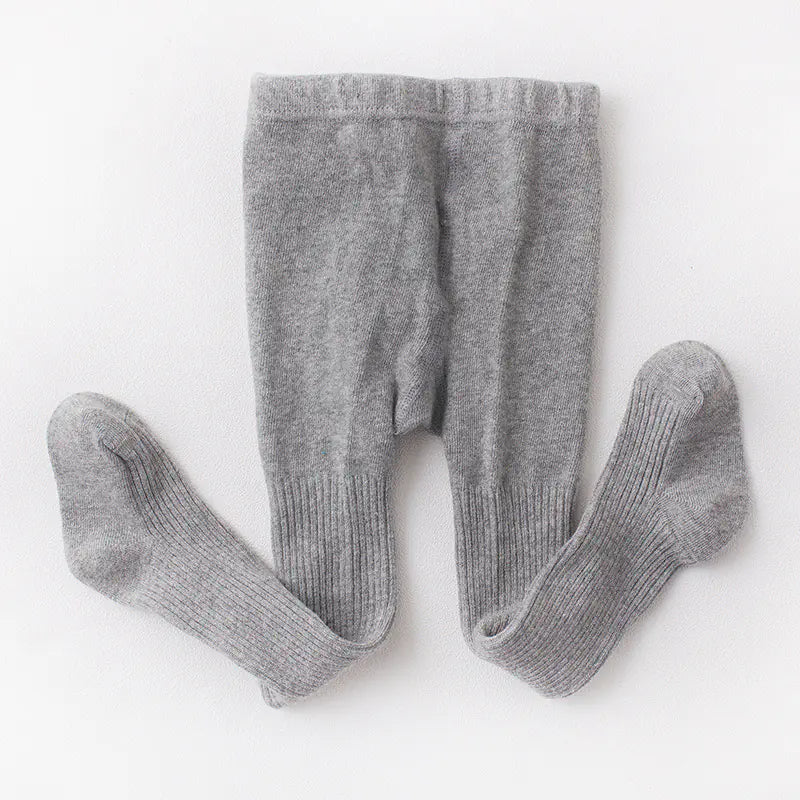 Cotton Children's Leggings with Thin Vertical Stripes