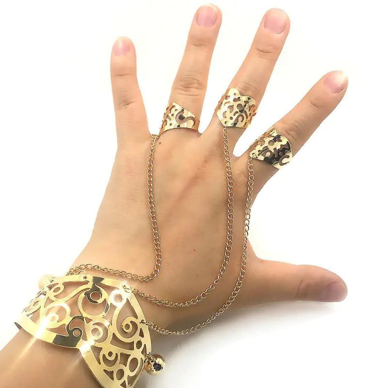 Women's Fashion Plated Bracelet and Ring Set
