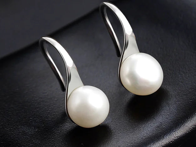 Sterling Silver Pearl Stud Earrings - Fashion Jewelry