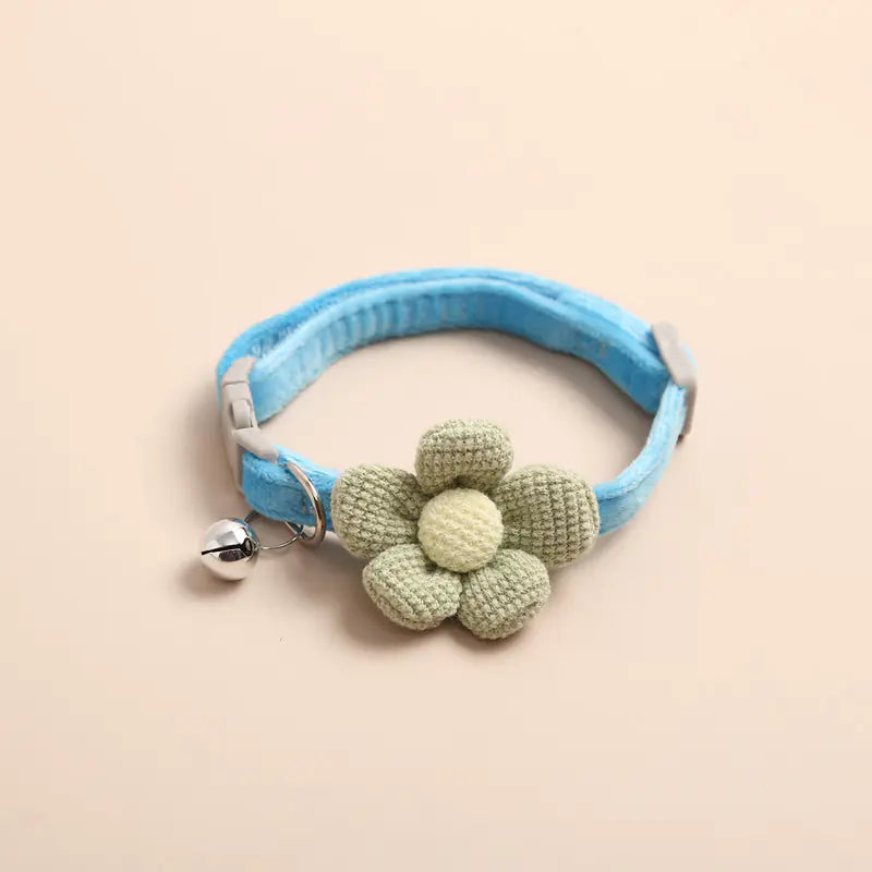Multicolor Cute Flower Cat Collar with Bell