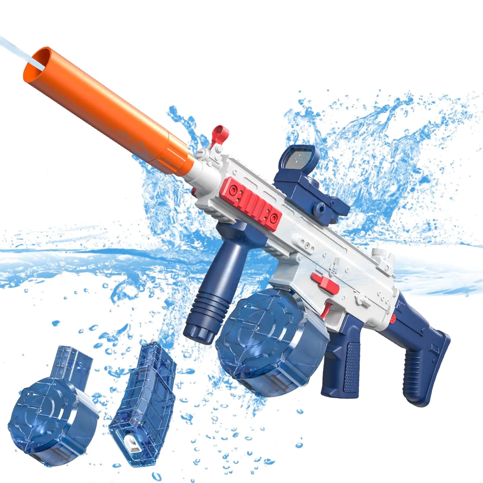 Electric Water Gun Squirt Gun Toy for Adults Kids Automatic Water Gun Up to 26 FT Long Range Summer Outdoor Beach Swimming Pool Party Super Shooting Toys Best Gift for Boys and Girls (Blue)