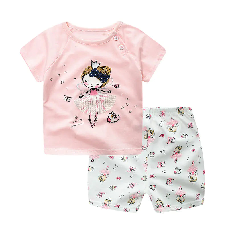 Kids Cotton Short Sleeve Outfit Set