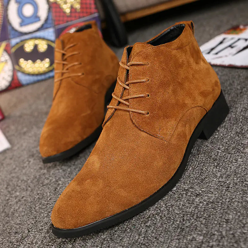 Men's Mid-top Lace-up Casual Pointed Shoes