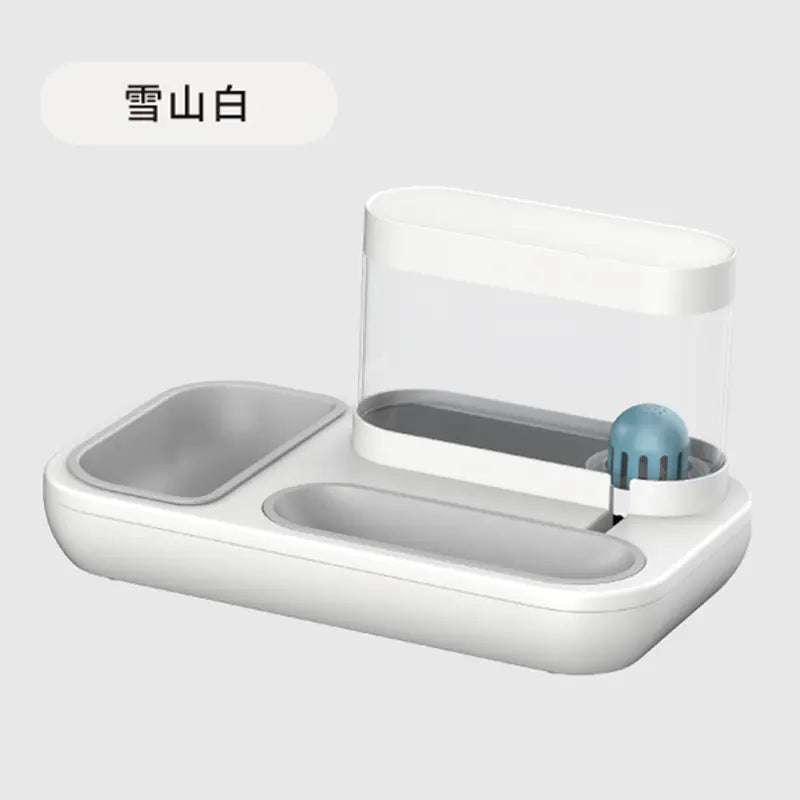 Cat Bowl Set with Neck Protection and Anti-Spill Design